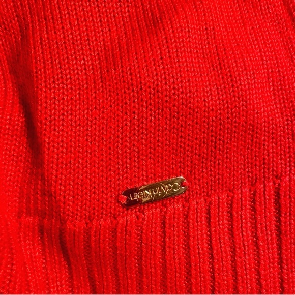 Calvin Klein Red Textured Knit Striped Cowlneck Long-Sleeve Sweater Size XL - Picture 11 of 14